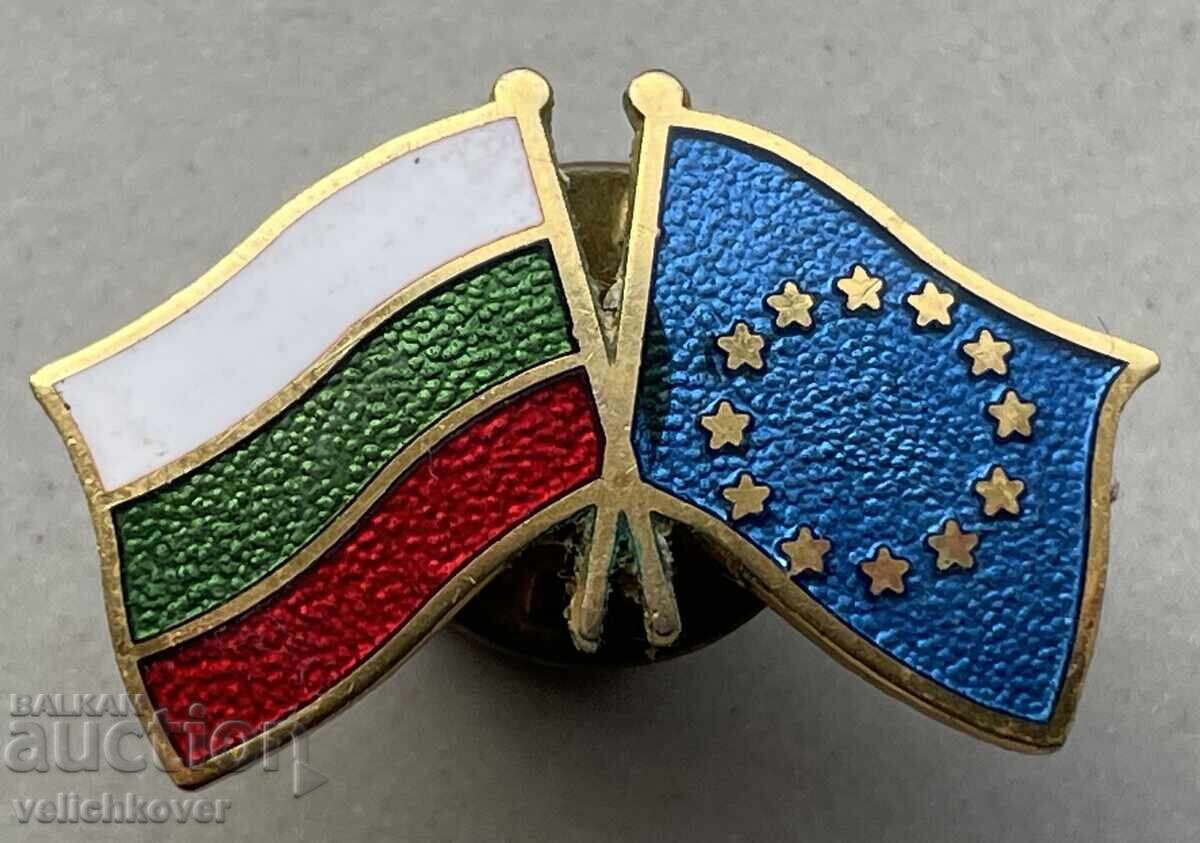 40204 Bulgaria sign flags Bulgaria European Union on pin