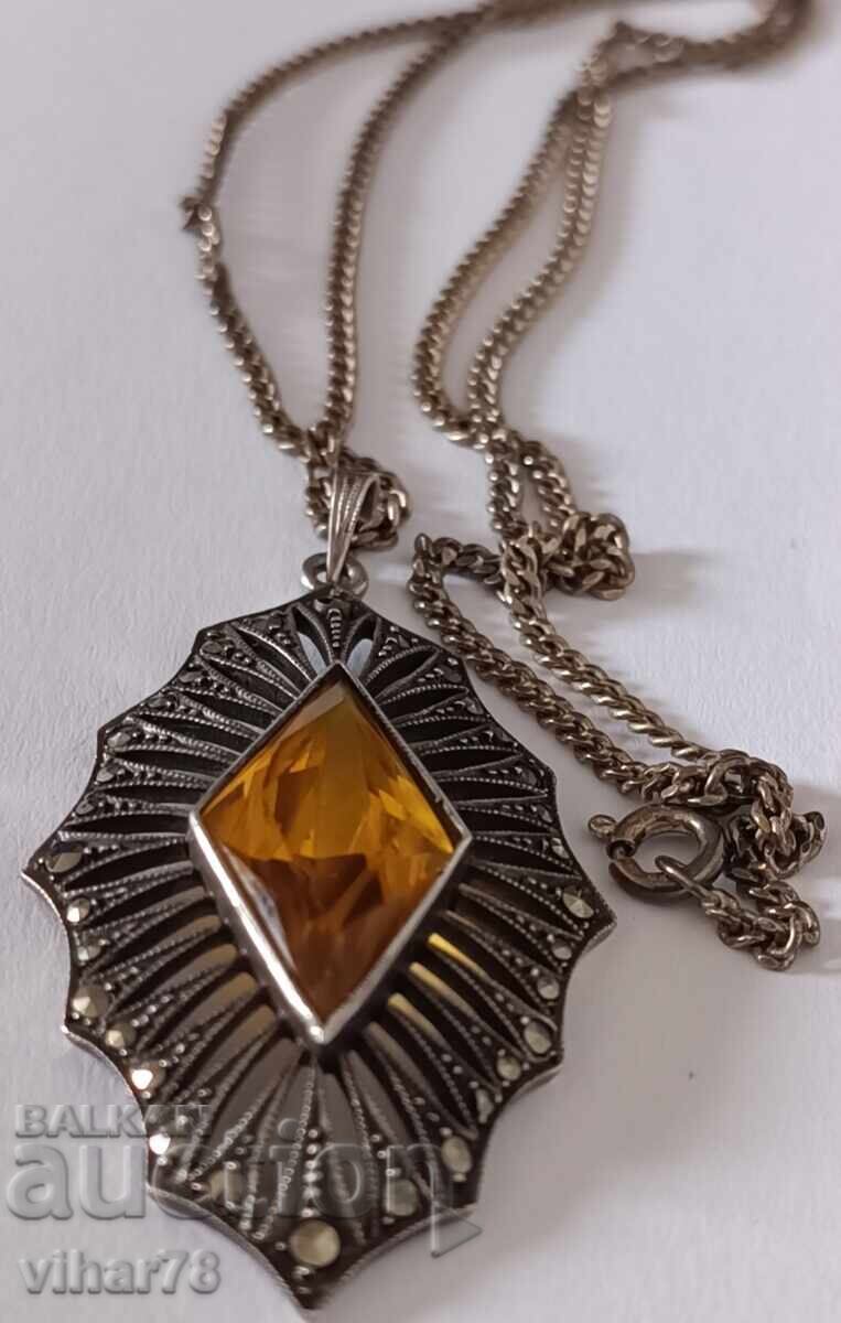 OLD SILVER PENDANT WITH CHAIN with price 159.99 BGN | € 81.80 OLD SILVER PENDANT WITH CHAIN with price 159.99 BGN | € 81.80