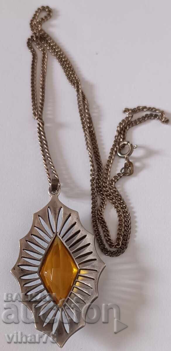 OLD SILVER PENDANT WITH CHAIN - 6 OLD SILVER PENDANT WITH CHAIN - 6