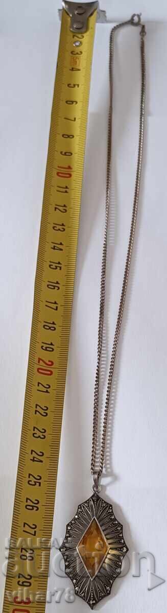 OLD SILVER PENDANT WITH CHAIN - 7 OLD SILVER PENDANT WITH CHAIN - 7