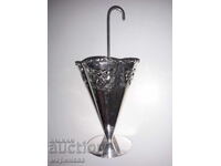 NAPKIN HOLDER. SILVER-PLATED BRASS