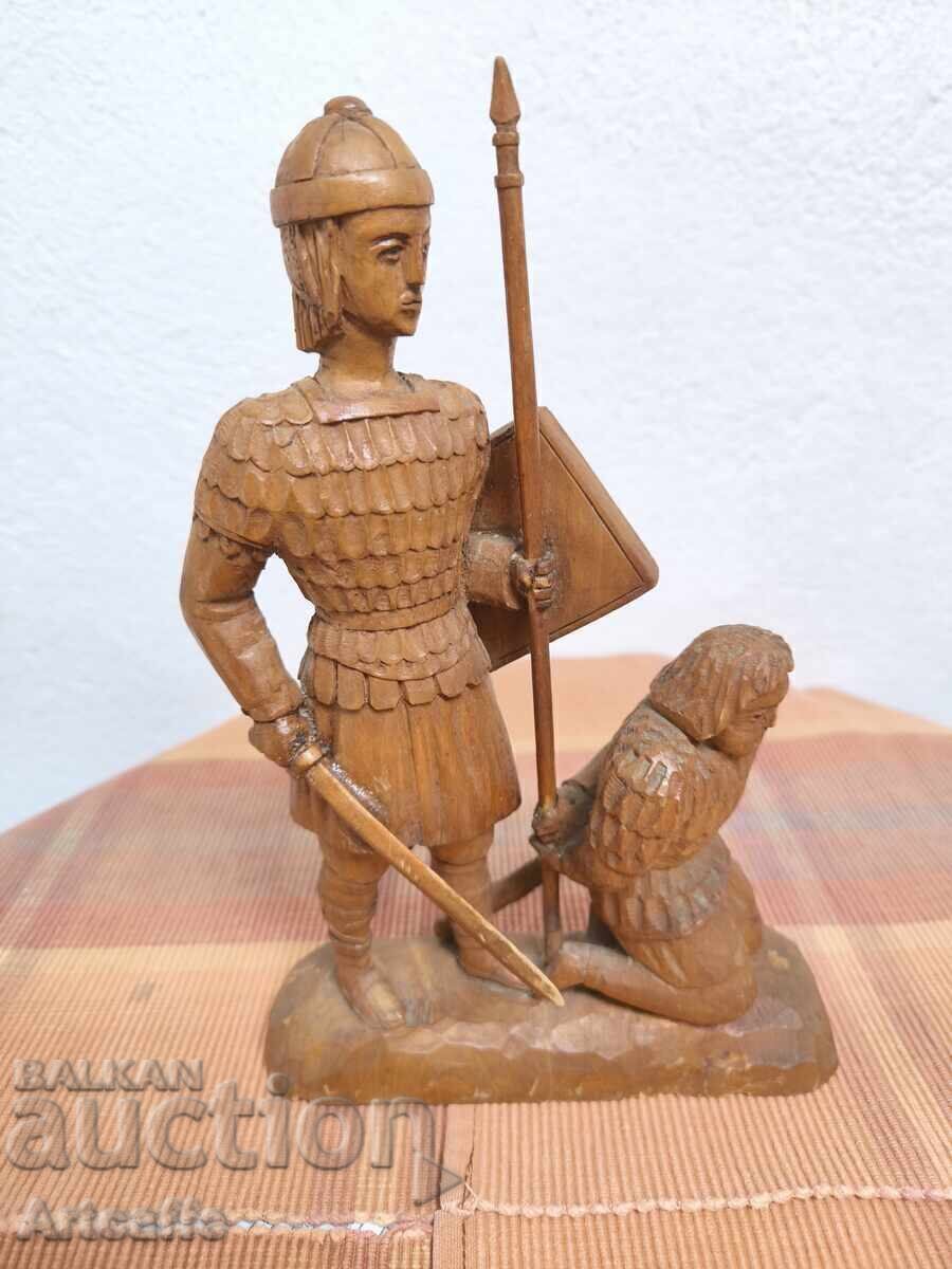 Δημοπρασία Ξύλινη φιγούρα Ιππότης Στρατιώτης Δημοπρασία Ξύλινη φιγούρα Ιππότης Στρατιώτης