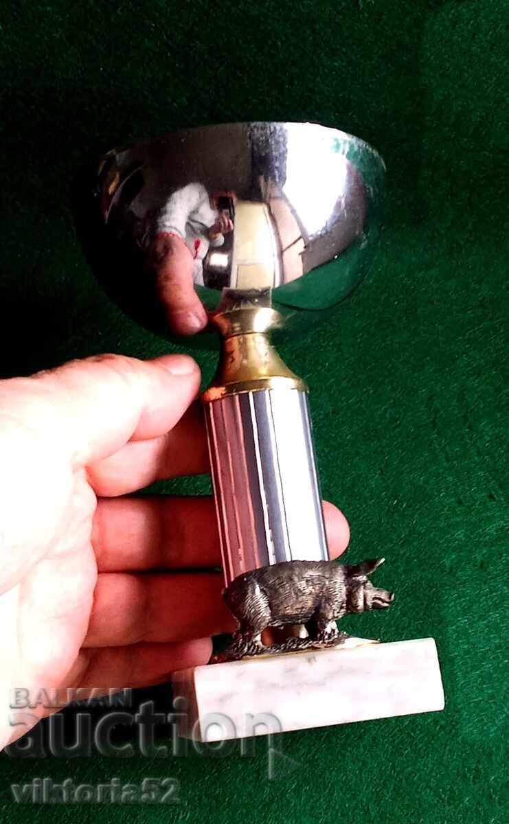 Old prize cup for a pig farmer - pig figure - 5 Old prize cup for a pig farmer - pig figure - 5