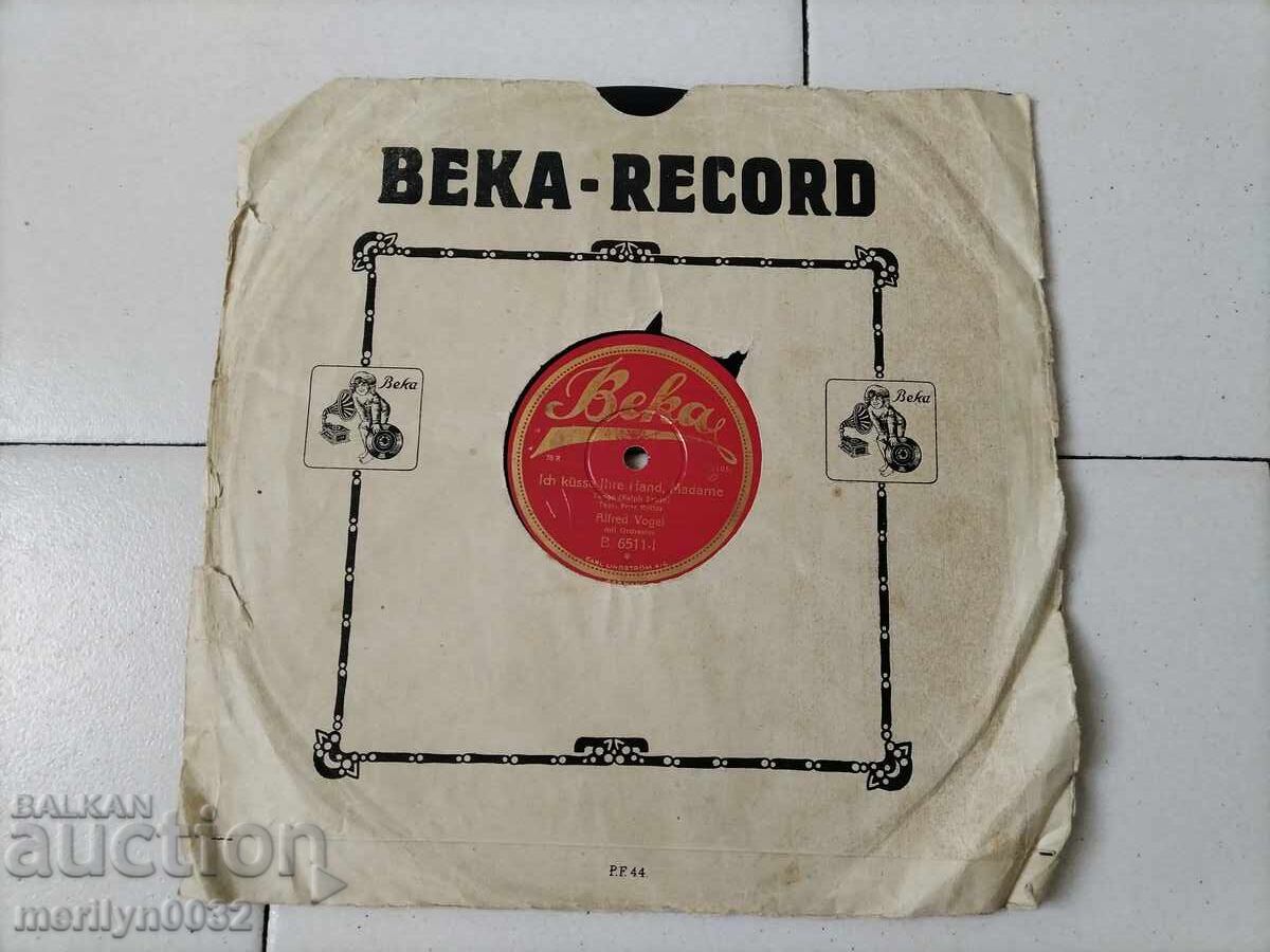 Disc veche de vinil pentru gramofon, anii 1920 cu preț 26.00 BGN | € 13.29