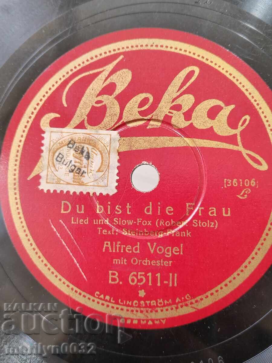 Licitație Disc veche de vinil pentru gramofon, anii 1920