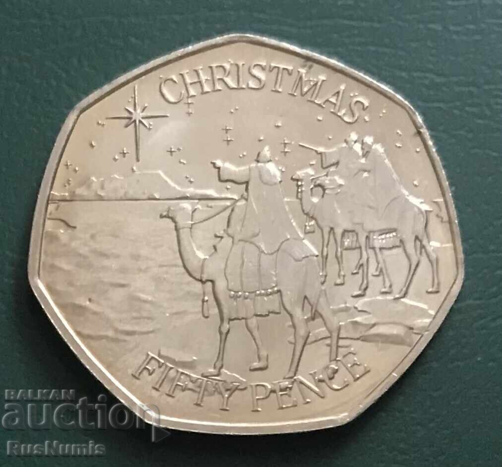 Gibraltar.50 pence 2022.Christmas. Gibraltar.50 pence 2022.Christmas.