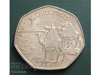 Gibraltar.50 pence 2022.Christmas.