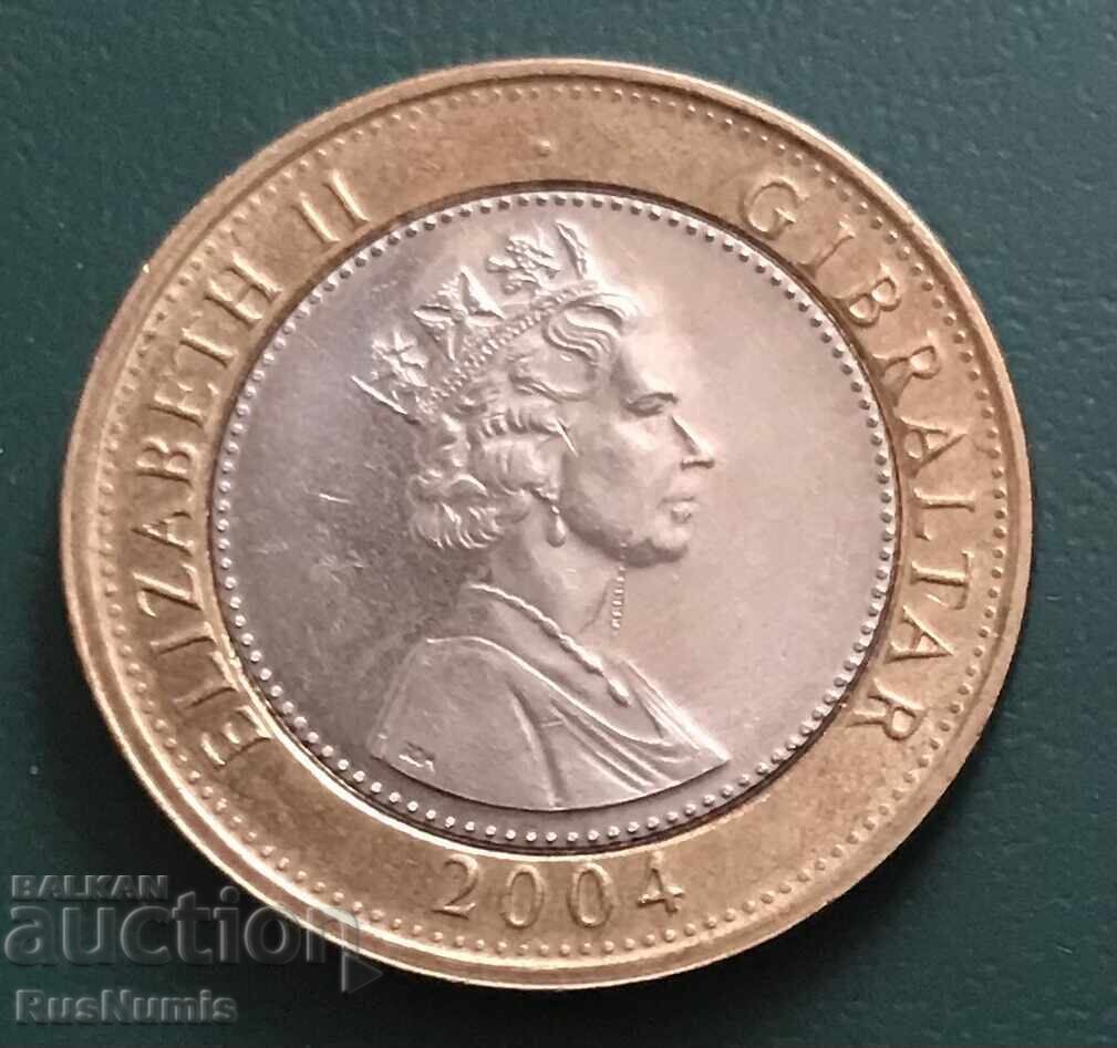 Gibraltar.2 pounds 2004.The takeover of Gibraltar. with price 30.00 BGN | € 15.34