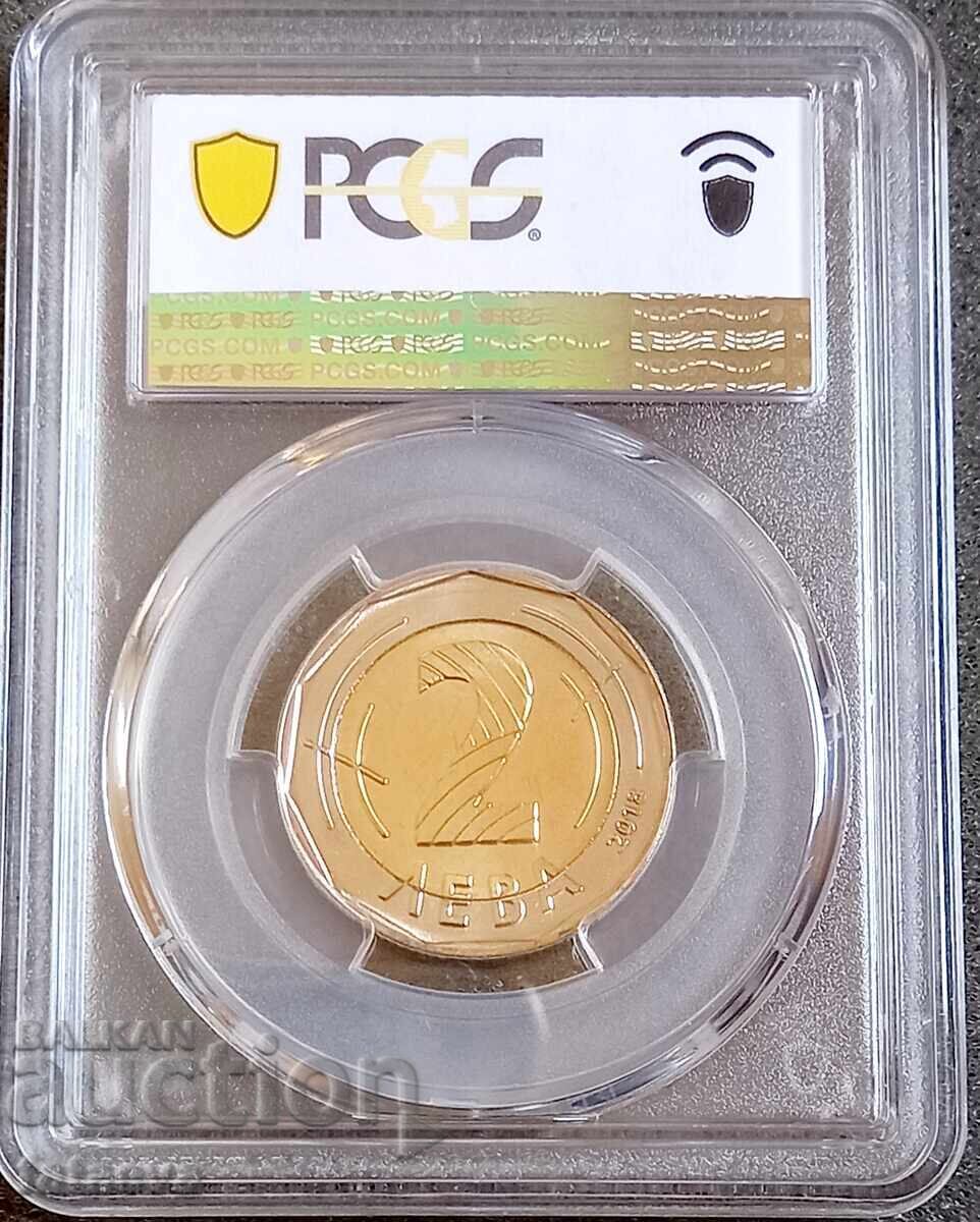 2 лева 2018, MS67, PCGS, 2018, Чети описанието. с цена 180.00 лв. | € 92.03 2 лева 2018, MS67, PCGS, 2018, Чети описанието. с цена 180.00 лв. | € 92.03
