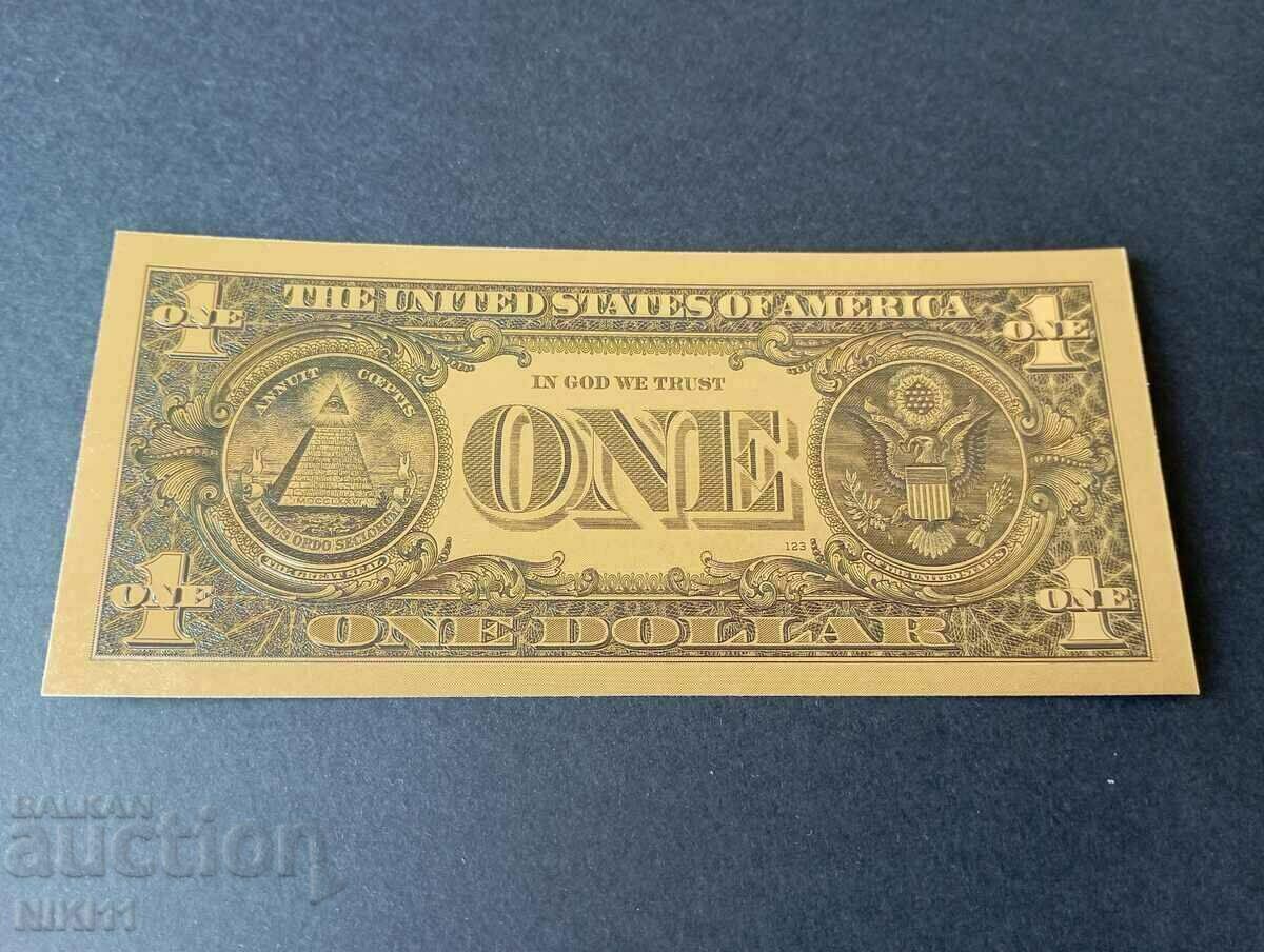 Banknote 1 dollar USA 2003 , gold dollar American America with price 5.00 BGN | € 2.56 Banknote 1 dollar USA 2003 , gold dollar American America with price 5.00 BGN | € 2.56
