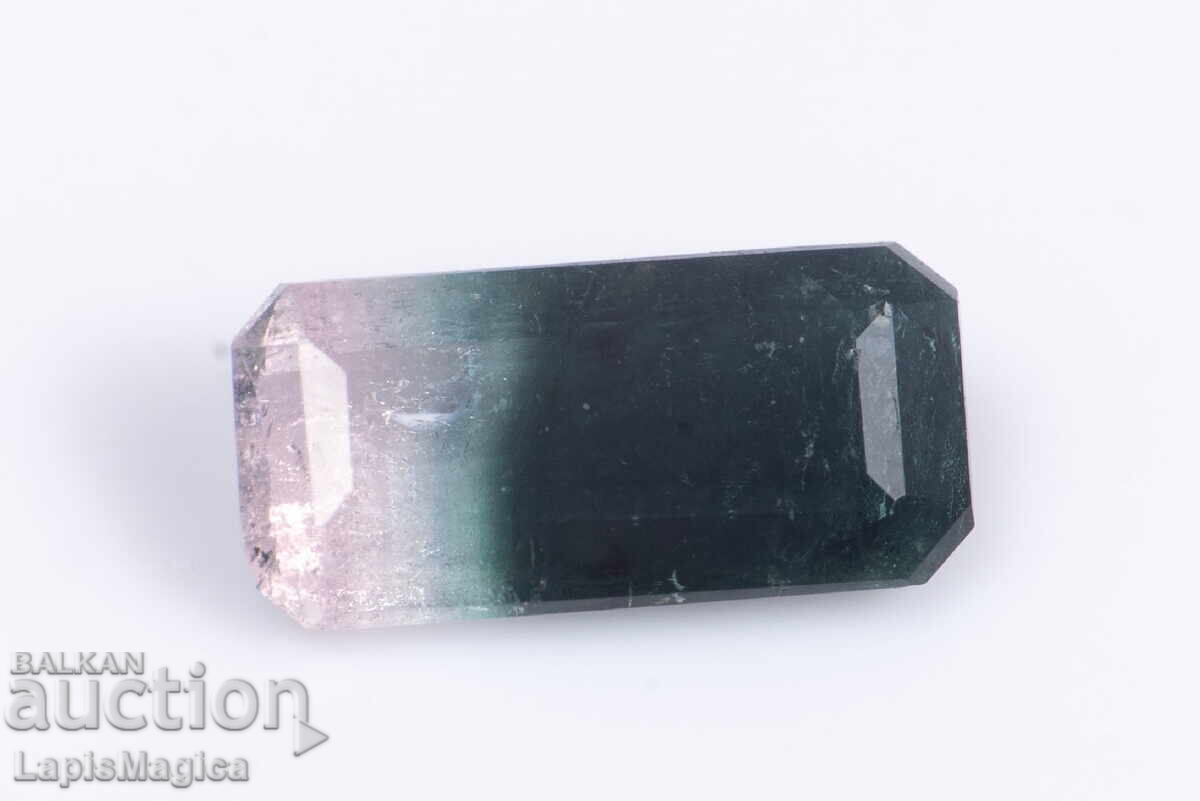 Two-tone watermelon tourmaline 0.59ct octagon cut