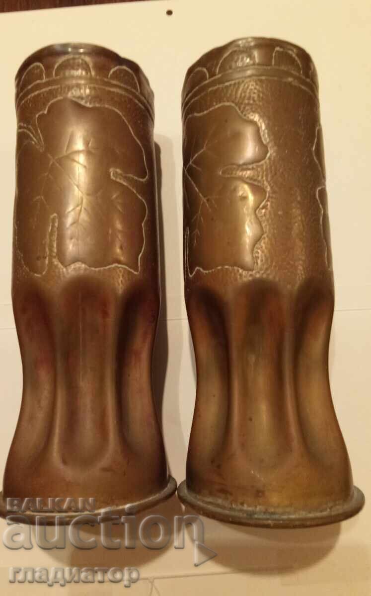 Vases from cannon shells, soldier's art, trench art with price 145.00 BGN | € 74.14 Vases from cannon shells, soldier's art, trench art with price 145.00 BGN | € 74.14