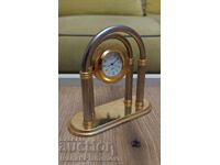 Quartz brass table clock