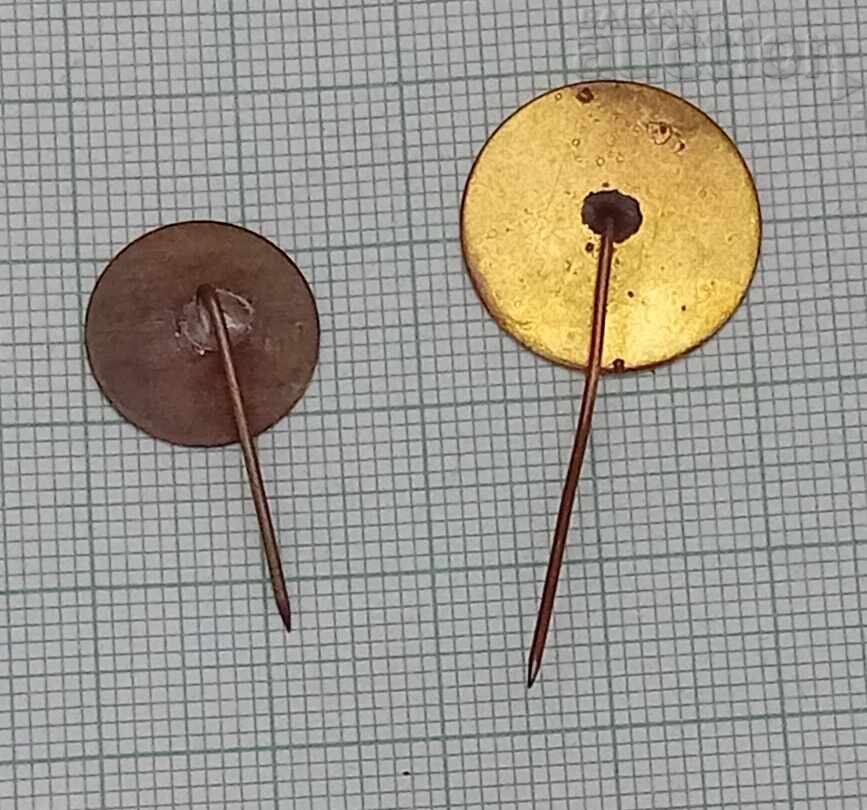 RESEARCH PAGE INSTITUTE LOGO BADGES LOT OF 2 NUMBERS with price 5.00 BGN | € 2.56