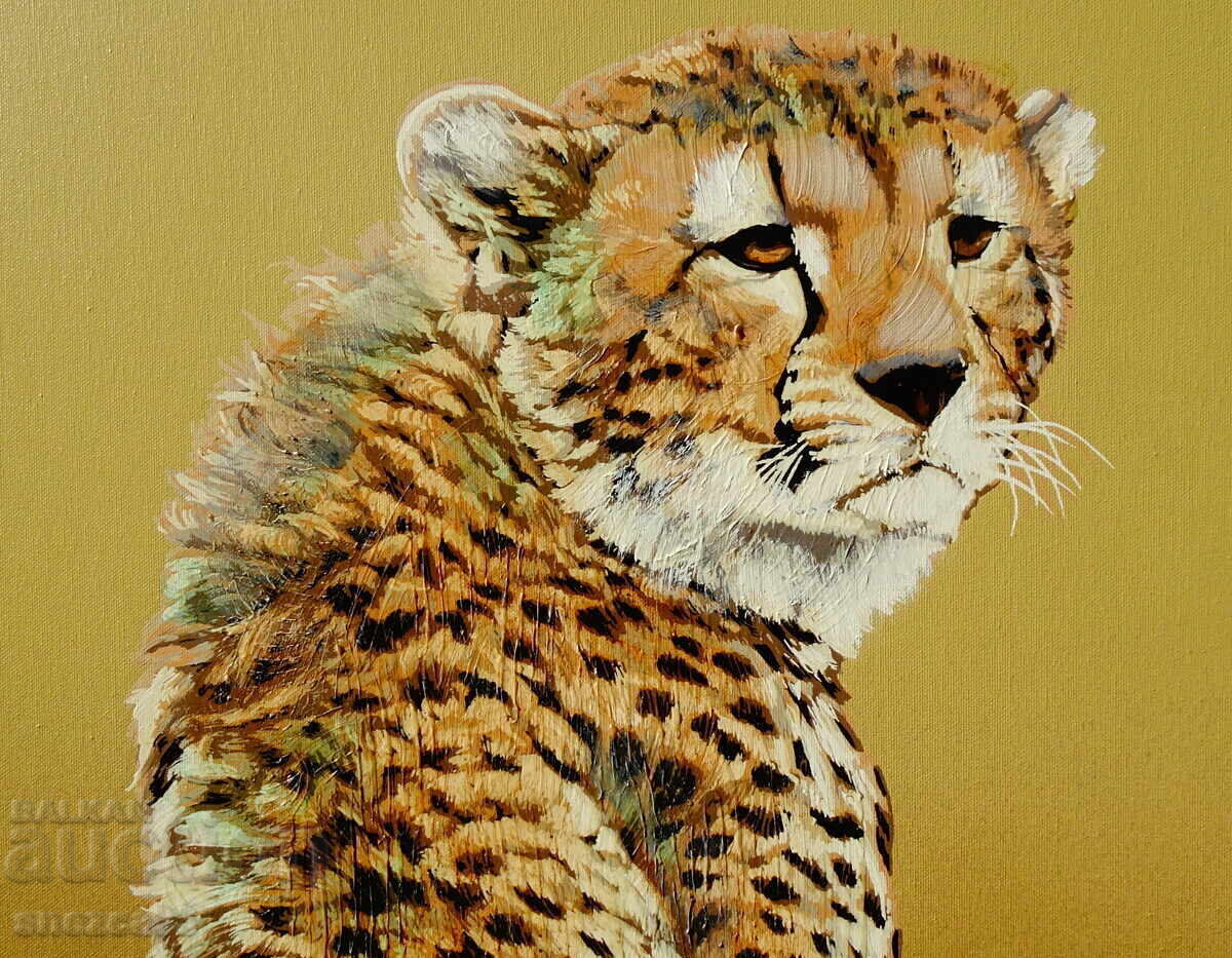 Auction Cheetahs Anderson, original oil painting 153 x 103 cm. Auction Cheetahs Anderson, original oil painting 153 x 103 cm.