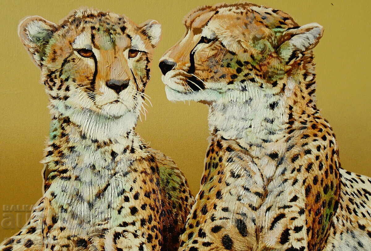 Delivery of Cheetahs Anderson, original oil painting 153 x 103 cm. Delivery of Cheetahs Anderson, original oil painting 153 x 103 cm.