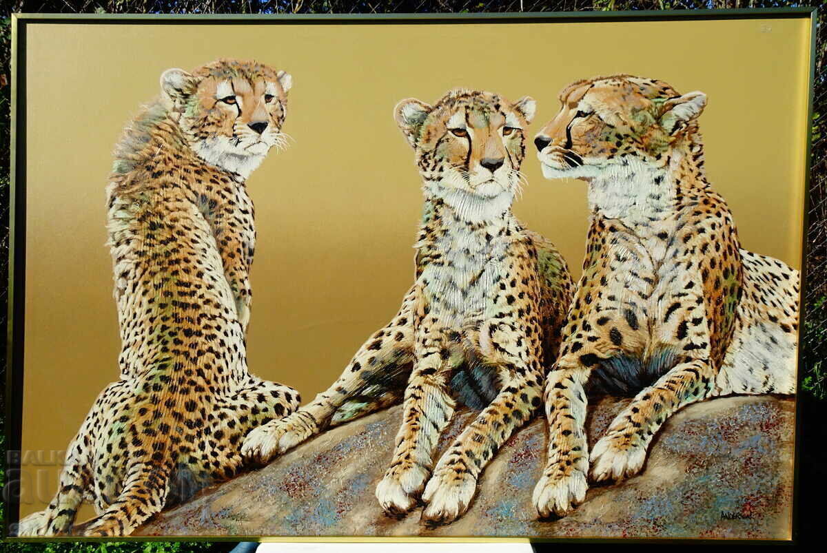Cheetahs Anderson, original oil painting 153 x 103 cm. Cheetahs Anderson, original oil painting 153 x 103 cm.