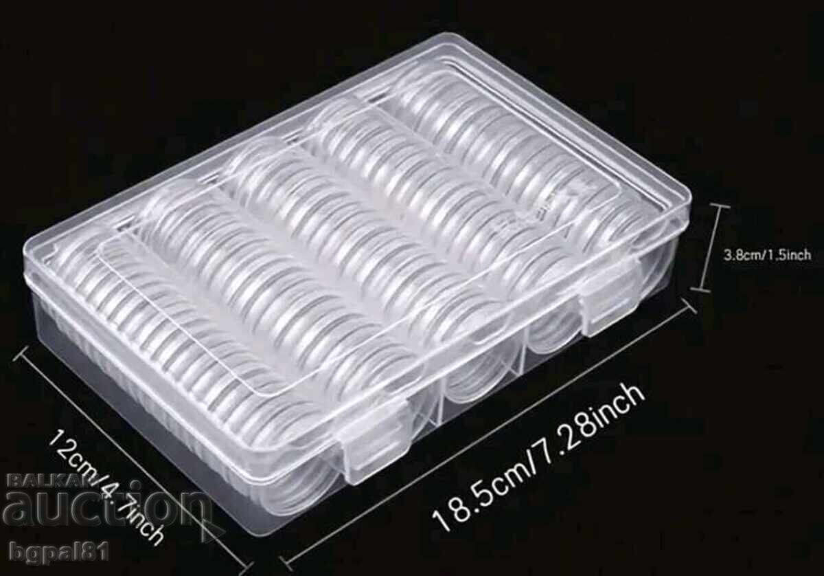 Κουτί αποθήκευσης νομισμάτων με 100 τμχ. κάψουλες 27 χιλ. και 30 χιλ με τιμή € 11.25 | 22.00 BGN