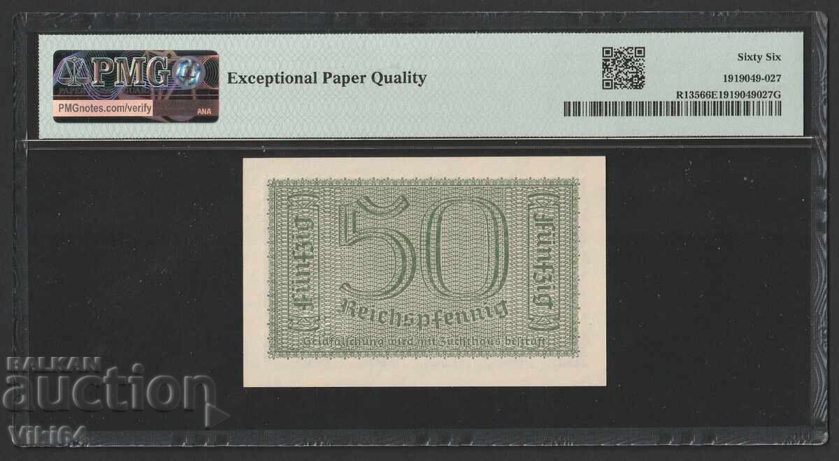 PMG 66 Germany 50 Reichspfennig 1940 Wehrmacht Swastika with price 124.99 BGN | € 63.91