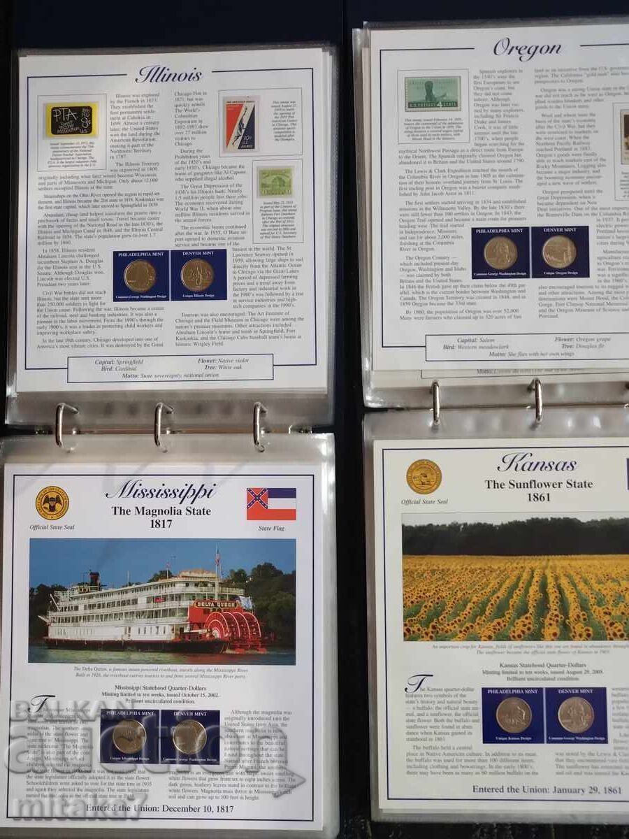 Set of 2 albums with a total of (50+6)*2 pcs. * 1/4 dollar, USA with price 312.00 BGN | € 159.52