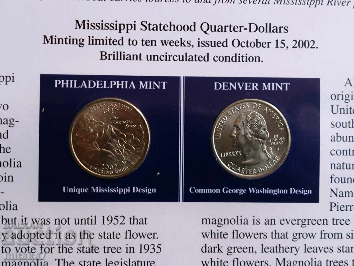 Auction  Set of 2 albums with a total of (50+6)*2 pcs. * 1/4 dollar, USA