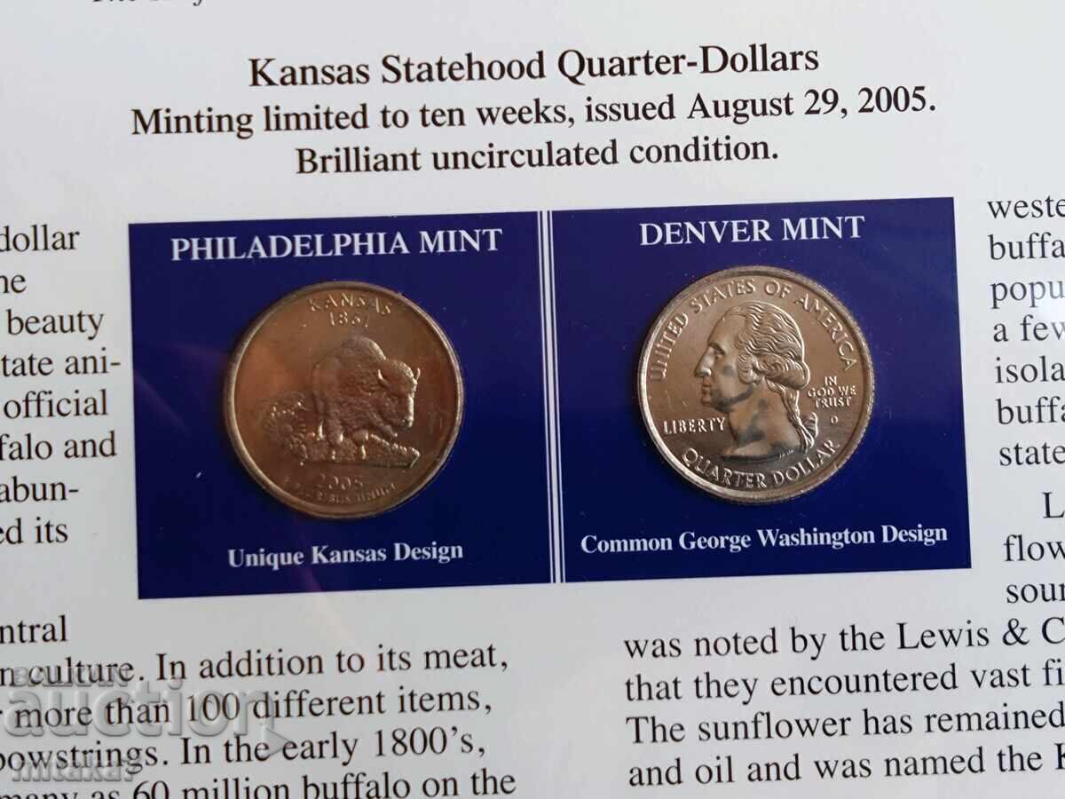 Delivery of Set of 2 albums with a total of (50+6)*2 pcs. * 1/4 dollar, USA