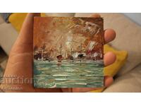 Anton Yordanov- Oil small abstract painting-Seascape