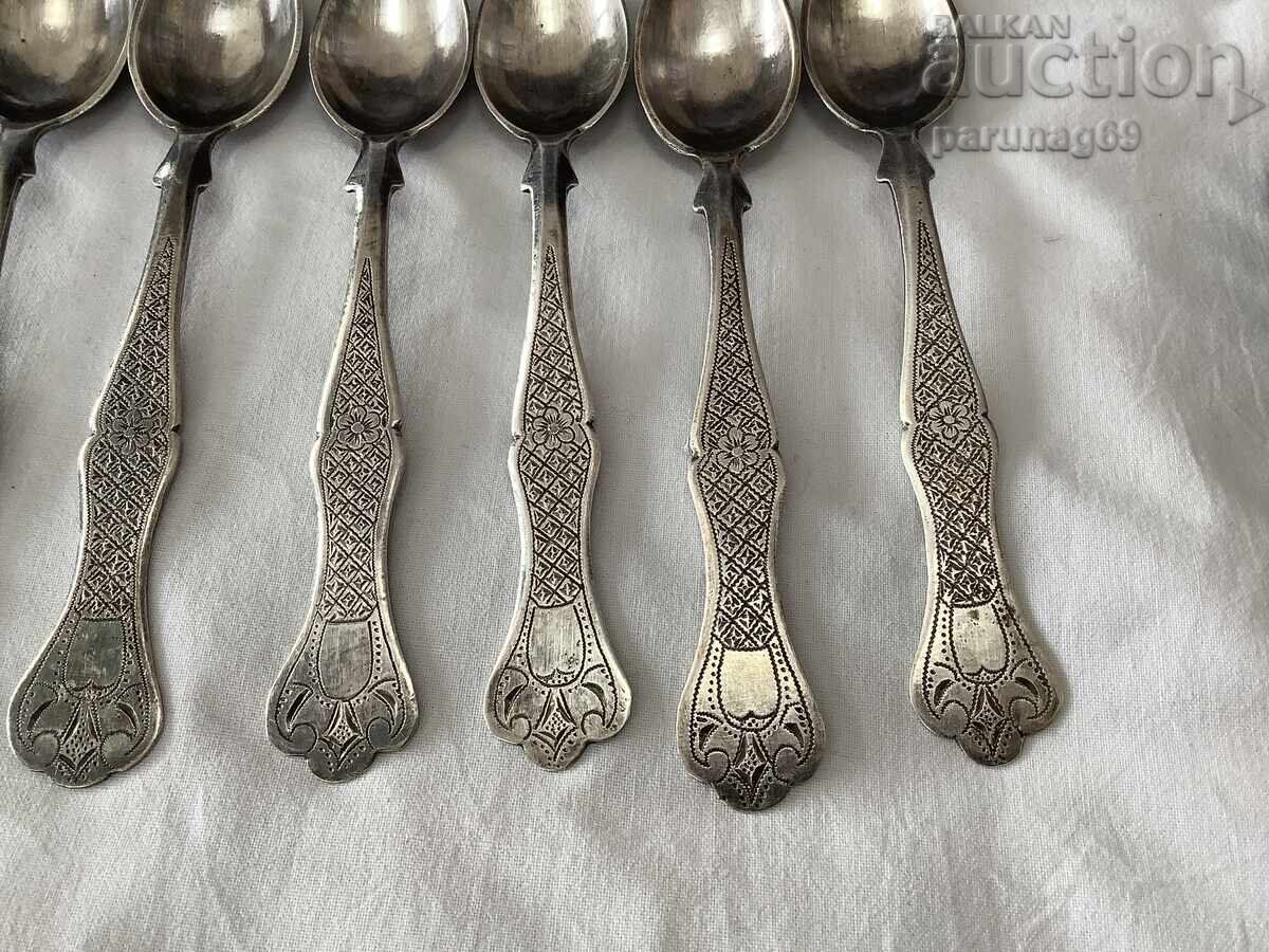 Auction Ottoman Turkey 8 pieces silver dessert spoons Auction Ottoman Turkey 8 pieces silver dessert spoons