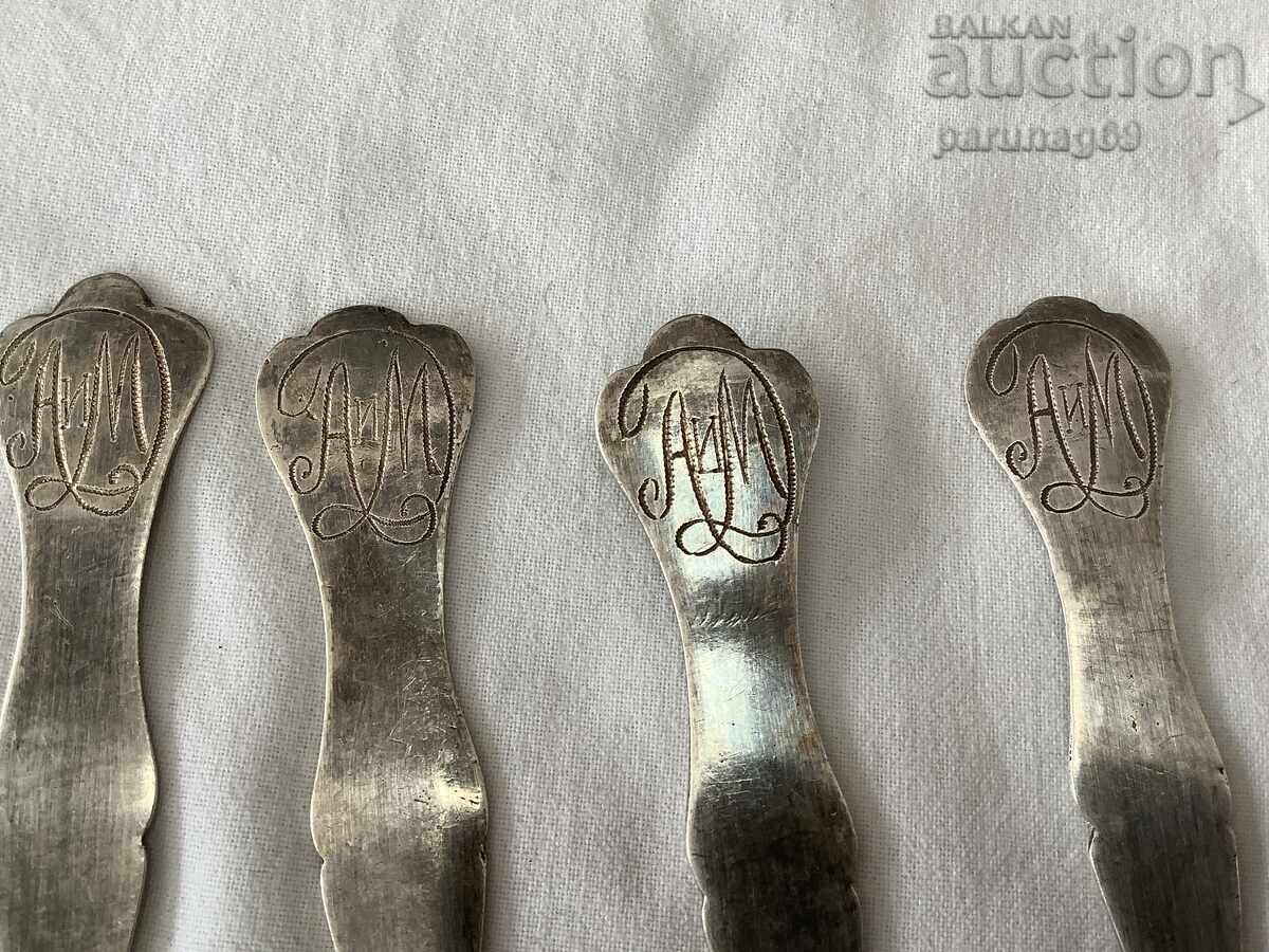 Ottoman Turkey 8 pieces silver dessert spoons - 6 Ottoman Turkey 8 pieces silver dessert spoons - 6