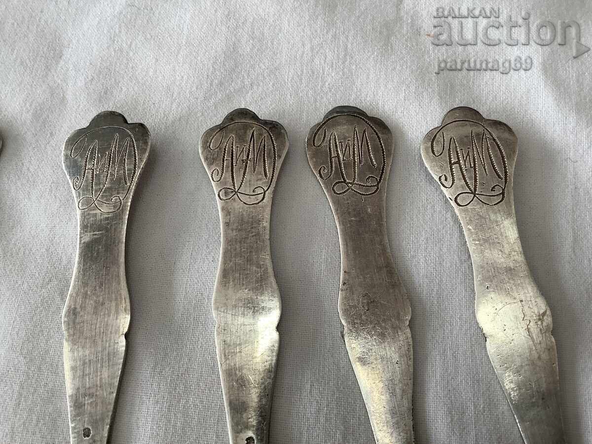 Ottoman Turkey 8 pieces silver dessert spoons - 7 Ottoman Turkey 8 pieces silver dessert spoons - 7