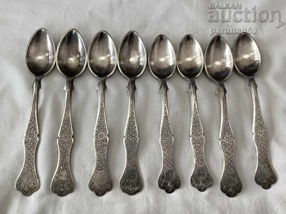 Ottoman Turkey 8 pieces silver dessert spoons Ottoman Turkey 8 pieces silver dessert spoons