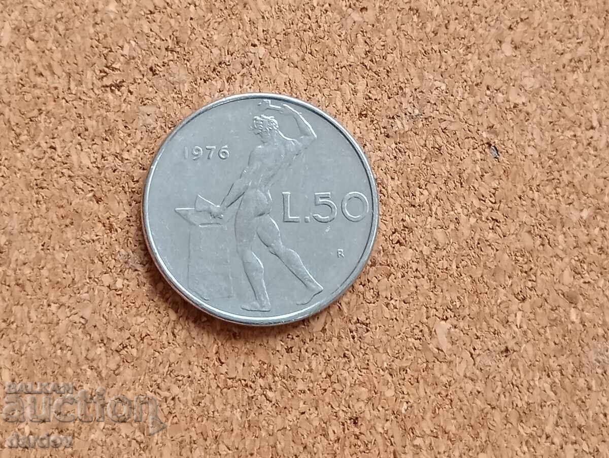 Italy 50 lira 1976 Italy 50 lira 1976