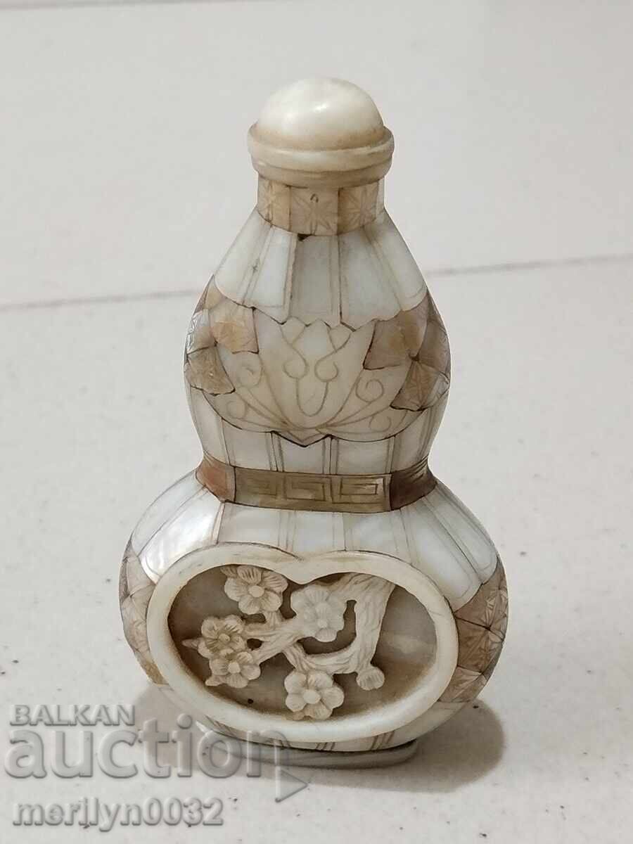 Mother-of-pearl perfume bottle of a hajiyka grandmother Jerusalem Mother-of-pearl perfume bottle of a hajiyka grandmother Jerusalem
