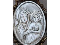 Mother-of-pearl gold-plated jewelry Holy Sepulchre brooch Panagia Kuna