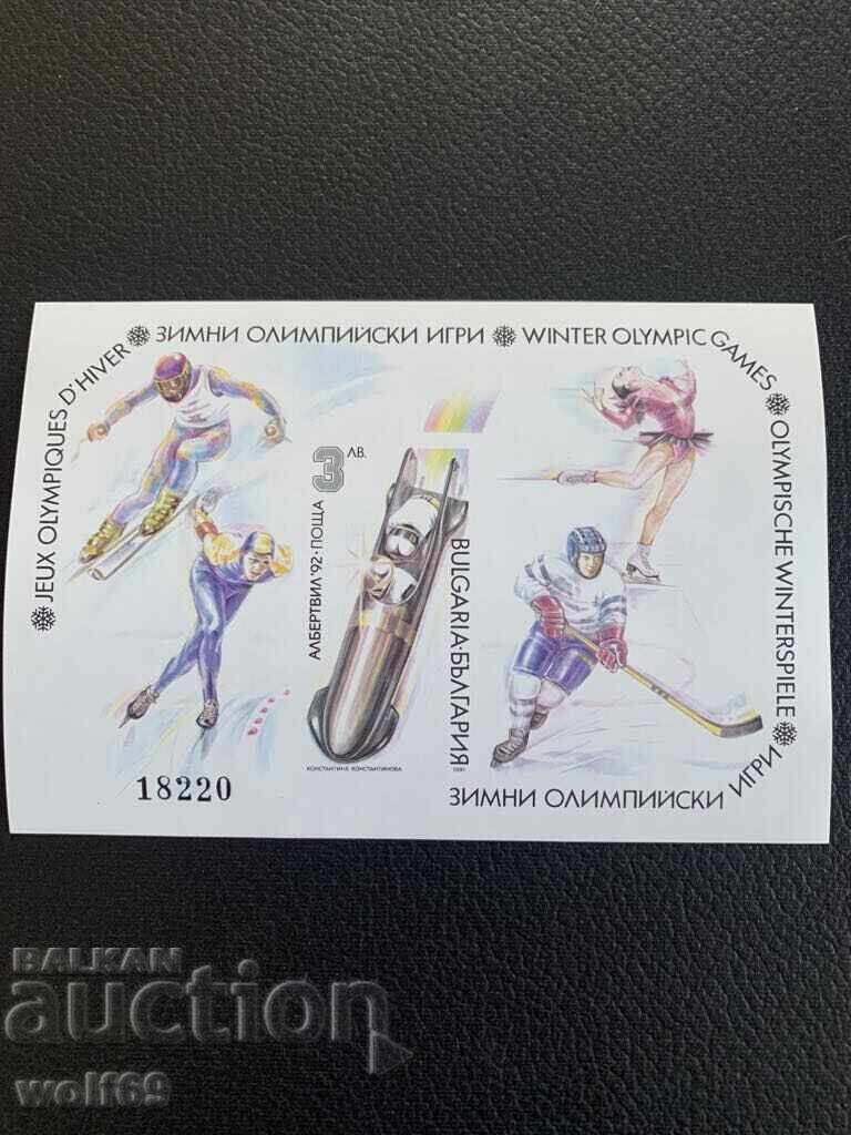 Block, stamps-Winter Olympic Games Albertville'92 (without perforation)-1991 Block, stamps-Winter Olympic Games Albertville'92 (without perforation)-1991