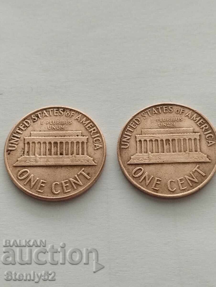 2 pcs. US cents from 1964 and 1965 with price 10.00 BGN | € 5.11 2 pcs. US cents from 1964 and 1965 with price 10.00 BGN | € 5.11