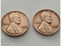 2 бр.US цента от 1964 и 1965 год
