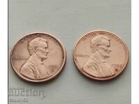 2 pcs. US cents from 1991 and 1992