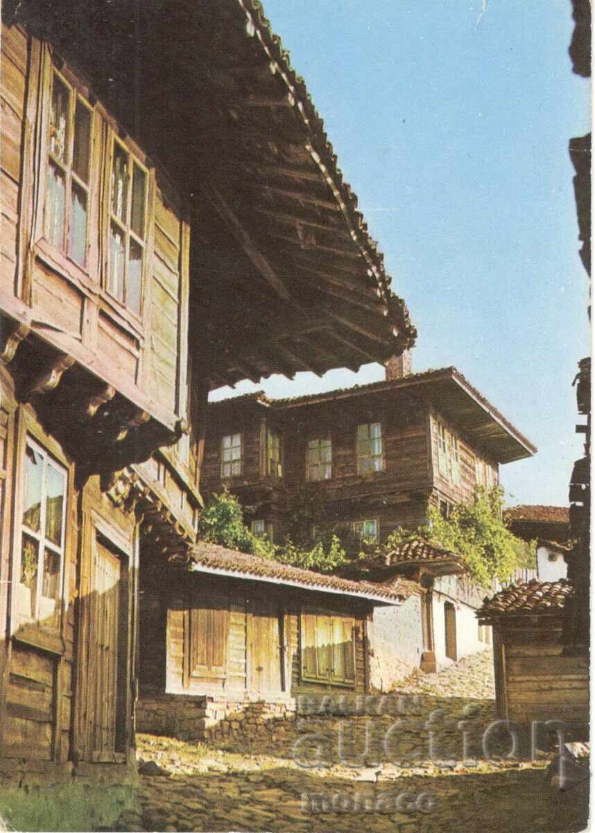 Old postcard - Kotel, Old houses Old postcard - Kotel, Old houses
