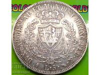 5 lire 1826 Sardinia Italia Carlo Felice 24,99g argint