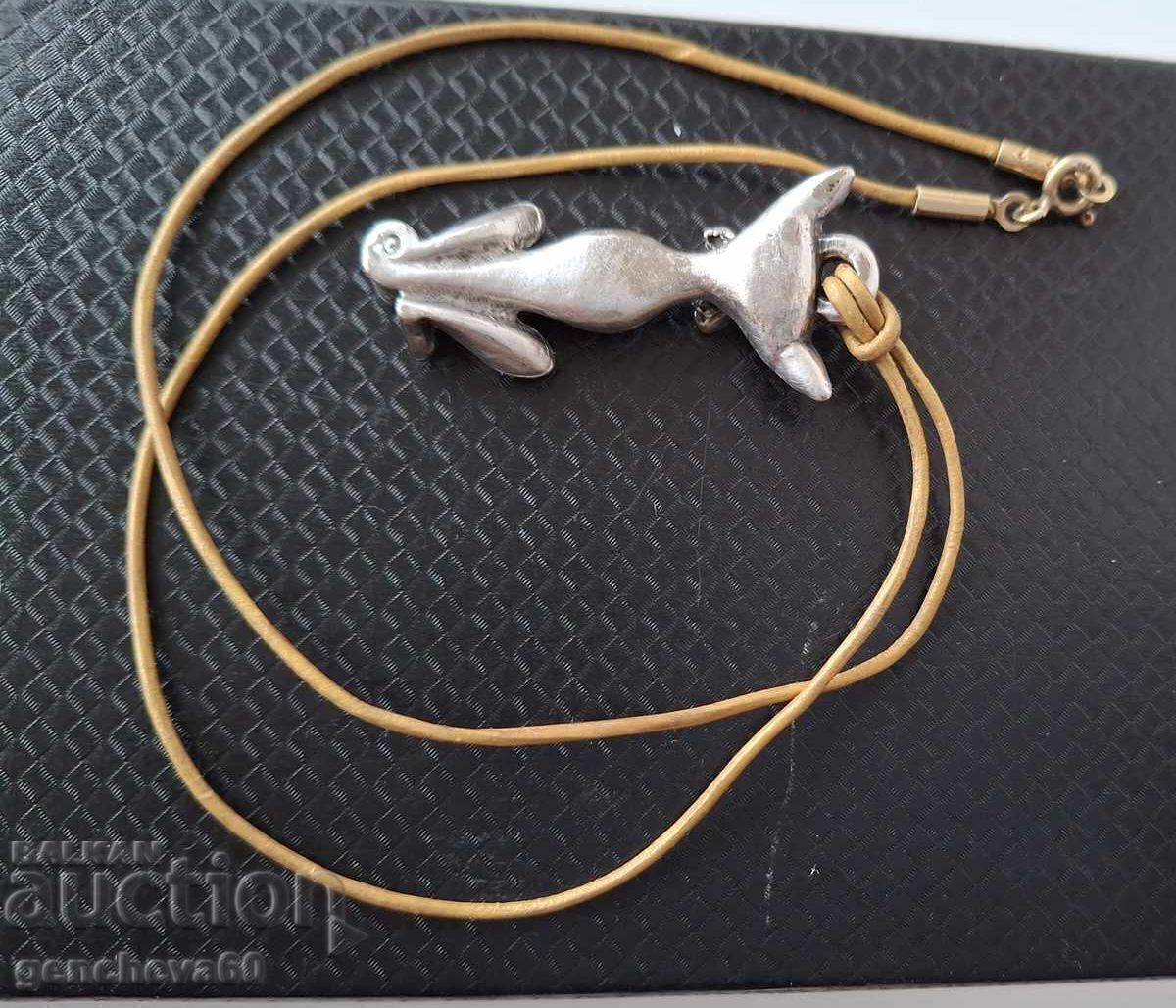 Vintage silver charm with ruby, "Cat" with price 50.00 BGN | € 25.56 Vintage silver charm with ruby, "Cat" with price 50.00 BGN | € 25.56