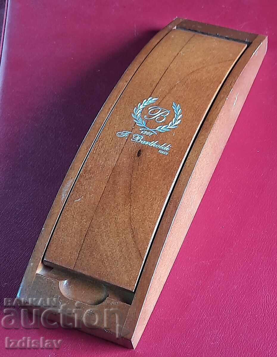 Luxury wooden box with pen and ballpoint pen F.Bartholdi-Italy
