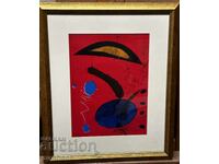 1618 Stoyan Tsanev graphic abstraction signed 1991 R. 44/54