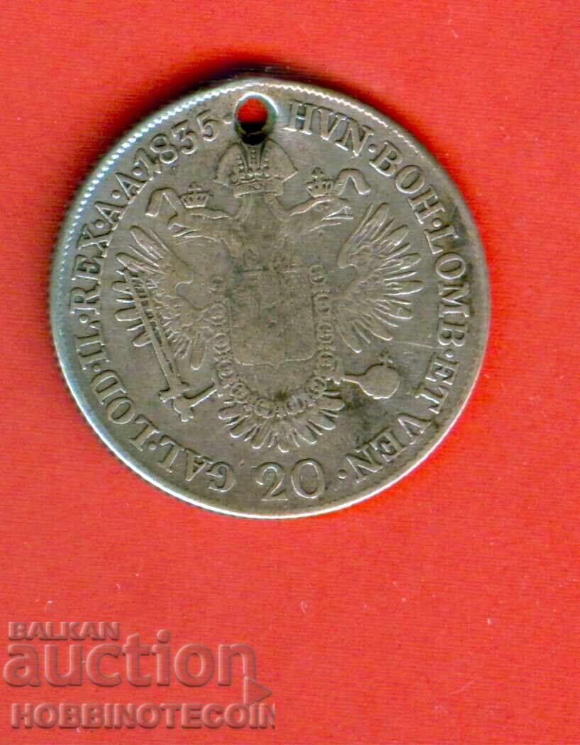 AUSTRIA AUSTRIA 20 issue - issue 1835 E - SILVER SILVER AUSTRIA AUSTRIA 20 issue - issue 1835 E - SILVER SILVER