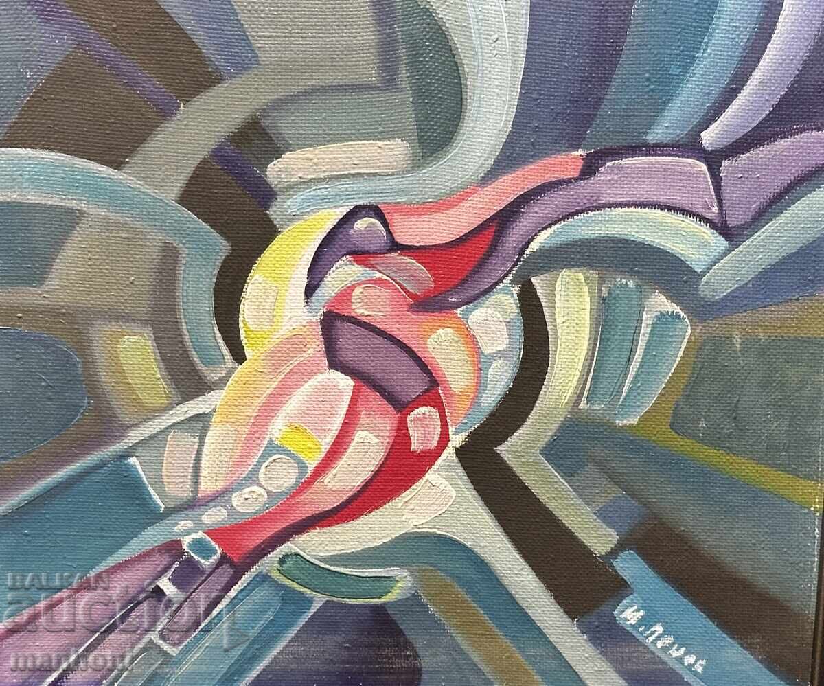 1621 Ivan Penev abstraction oil on canvas signed R 57/53 cm with price 800.00 BGN | € 409.03 1621 Ivan Penev abstraction oil on canvas signed R 57/53 cm with price 800.00 BGN | € 409.03