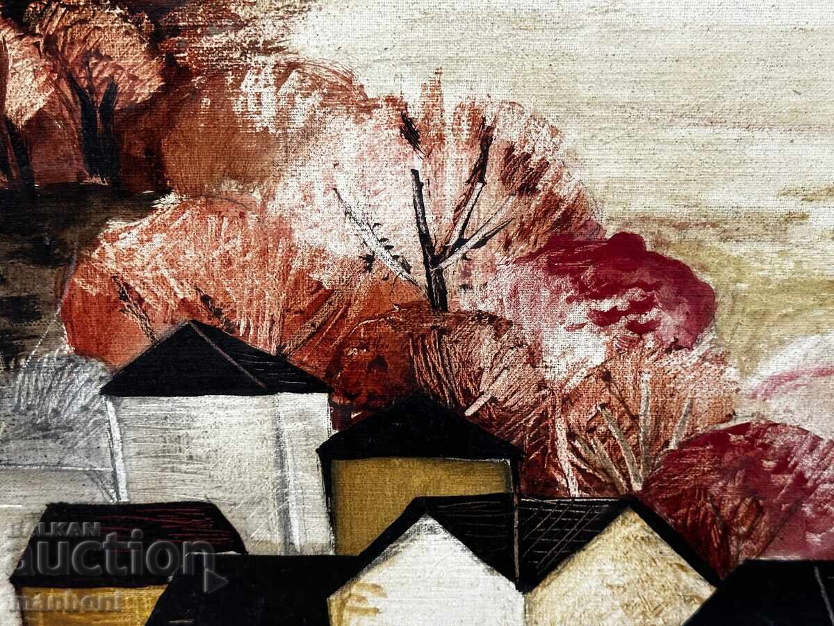 1624 Vasilka Moneva landscape in Red oil on canvas signed with price 2700.00 BGN | € 1380.49 1624 Vasilka Moneva landscape in Red oil on canvas signed with price 2700.00 BGN | € 1380.49