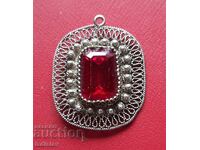 Antique silver filigree jewelry, medallion size