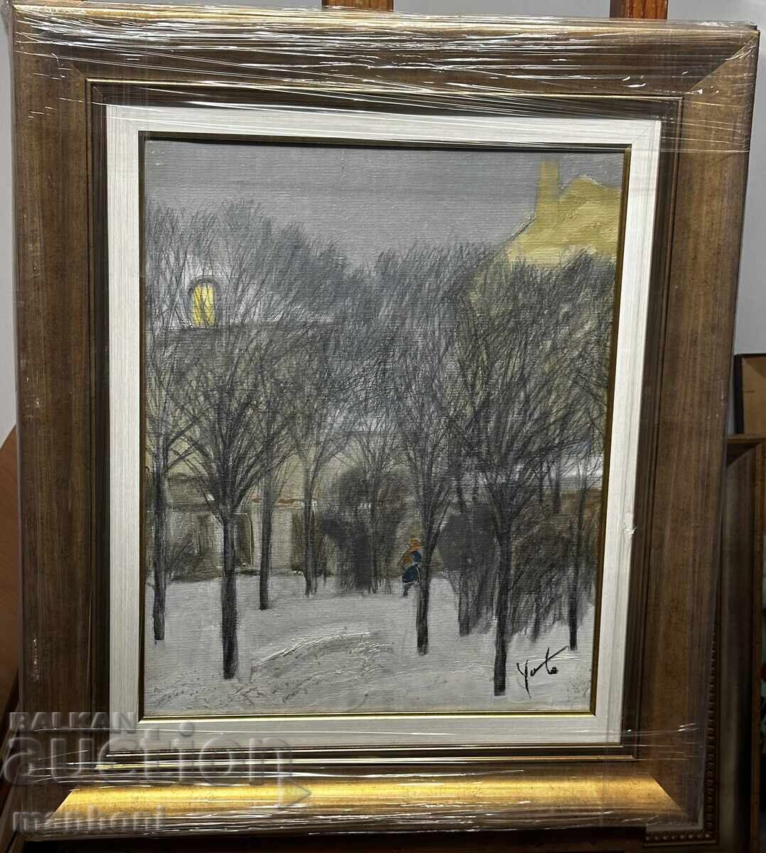 1625 Hristo Yotov Landscape from Sofia oil on canvas signed 1625 Hristo Yotov Landscape from Sofia oil on canvas signed