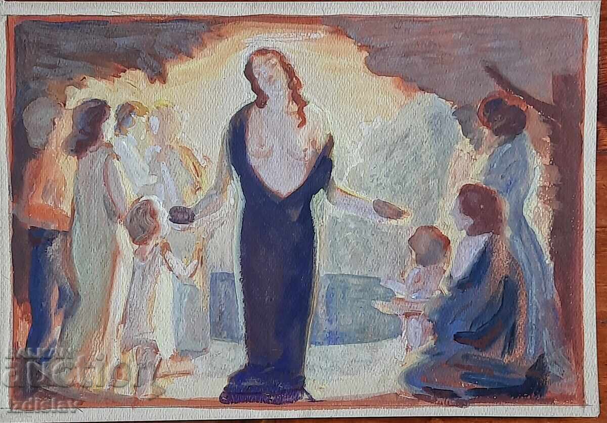 Old gouache painting. - 6 Old gouache painting. - 6