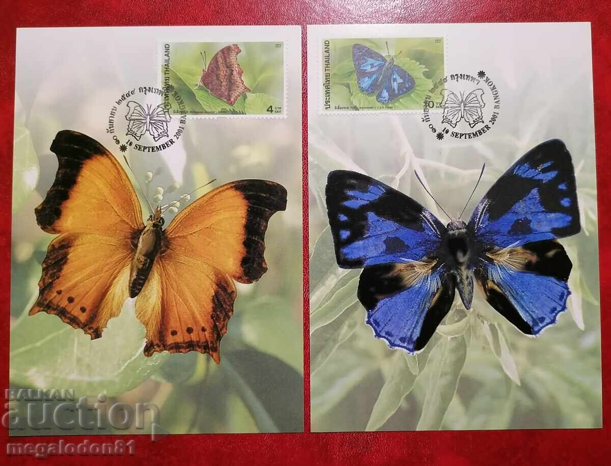 Thailand - first day post cards maximum, butterflies 2001. with price 12.00 BGN | € 6.14 Thailand - first day post cards maximum, butterflies 2001. with price 12.00 BGN | € 6.14